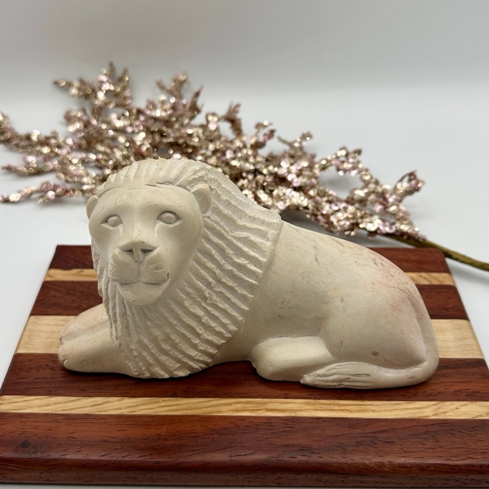 Soapstone Lion Sculpture. Vintage